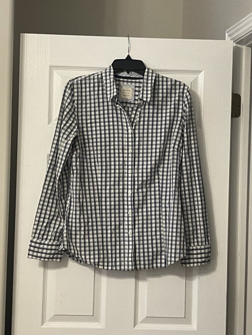 New Women's Old Navy Plaid 100% Cotton Button Down Shirt - Size Large